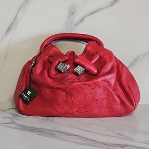 ☆ Iconic Logo ☆ RED Women's Leather Hobo Handbag